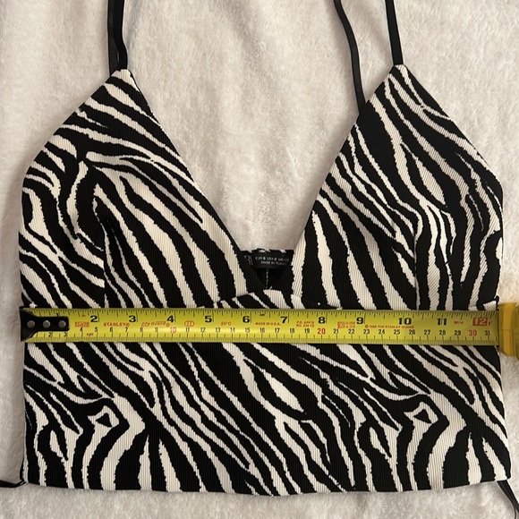 Zara Zebra Print crop Top Bralette with adjustable straps - Small - Picture 10 of 15